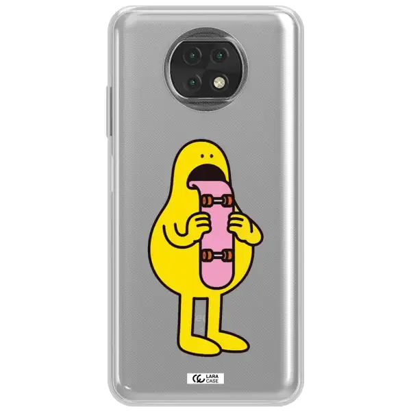 A Cartoon Character Holding A Skateboard Xiaomi Redmi Note 9T Clear Tpu Case