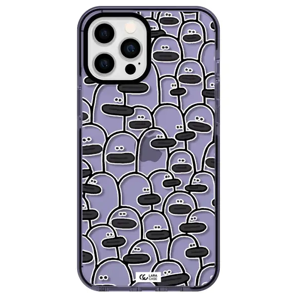 a group of white and black cartoon characters Apple iPhone 12 pro max impact Lilac Case