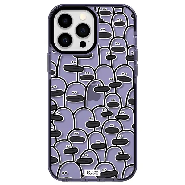 a group of white and black cartoon characters Apple iPhone 13 Pro Max impact Lilac Case