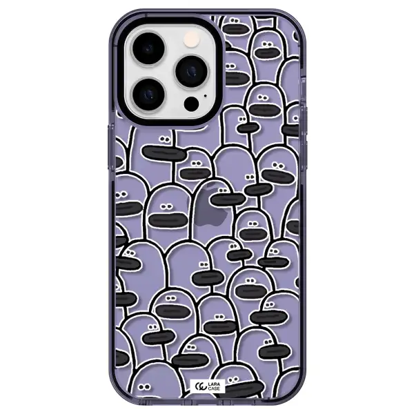 a group of white and black cartoon characters Apple iPhone 15 Pro Max impact Lilac Case