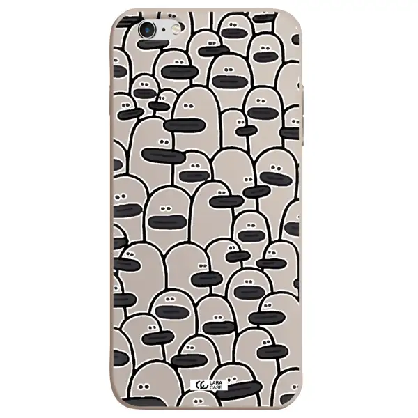 a group of white and black cartoon characters Apple iPhone 6 plus Silicone Stone Case