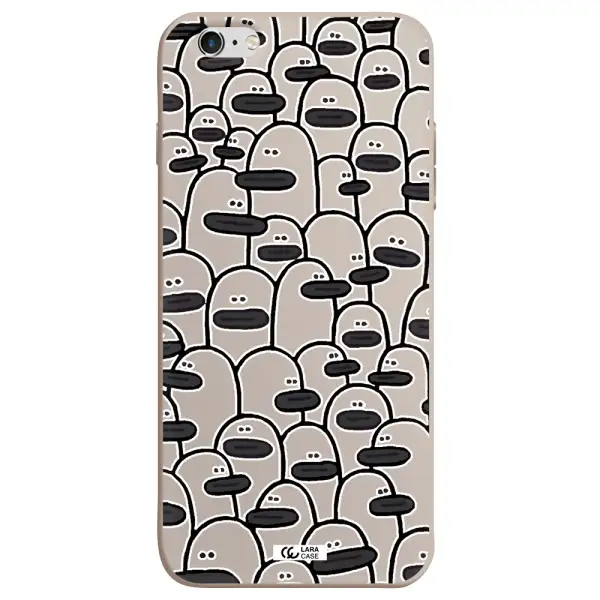 a group of white and black cartoon characters Apple iPhone 6 s plus Silicone Stone Case