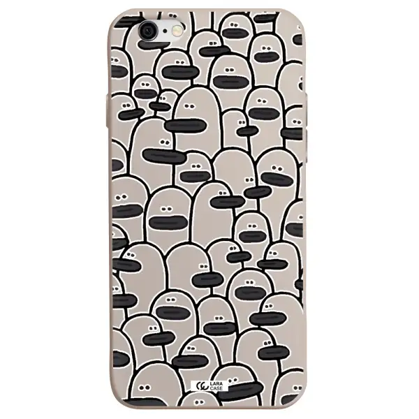 a group of white and black cartoon characters Apple iPhone 6 Silicone Stone Case