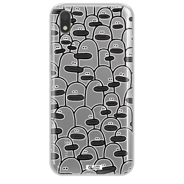 a group of white and black cartoon characters Huawei Honor 8S Clear TPU Case