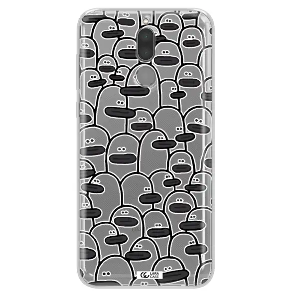 a group of white and black cartoon characters Huawei Mate 10 Lite Clear TPU Case