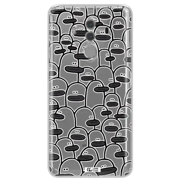 a group of white and black cartoon characters Huawei Mate 10 Pro Clear TPU Case