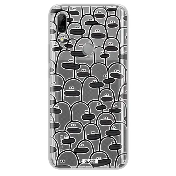 a group of white and black cartoon characters Huawei P Smart Z Clear TPU Case