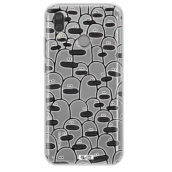 a group of white and black cartoon characters Huawei P20 Lite Clear TPU Case