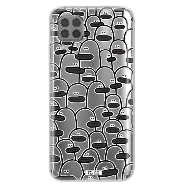 a group of white and black cartoon characters Huawei P40 Lite Clear TPU Case