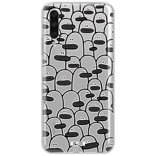 A Group Of White And Black Cartoon Characters Huawei Y9S Clear Tpu Case