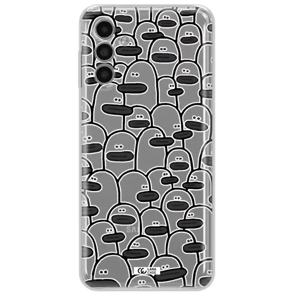 A Group Of White And Black Cartoon Characters Samsung A13 5G Clear Tpu Case