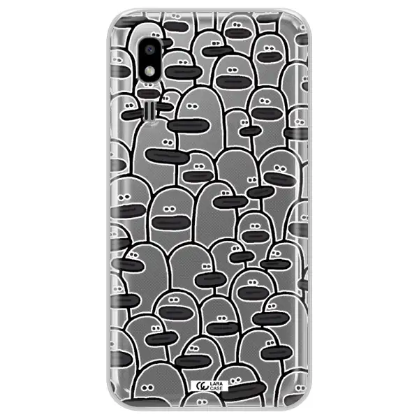 a group of white and black cartoon characters Samsung A2 Core Clear TPU Case