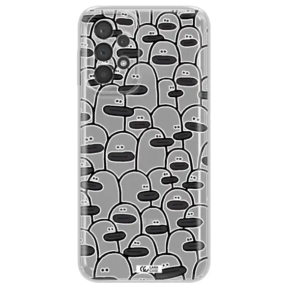 A Group Of White And Black Cartoon Characters Samsung A23 5G Clear Tpu Case