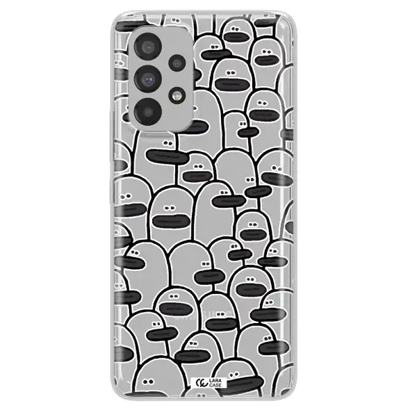 a group of white and black cartoon characters Samsung A53 Clear TPU Case