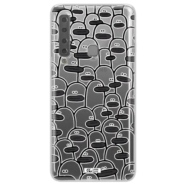 a group of white and black cartoon characters Samsung A9 2018 Clear TPU Case