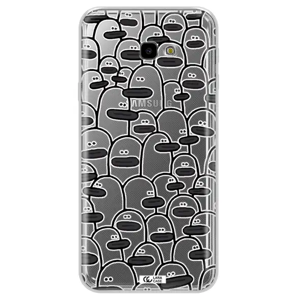 a group of white and black cartoon characters Samsung J4 Plus Clear TPU Case