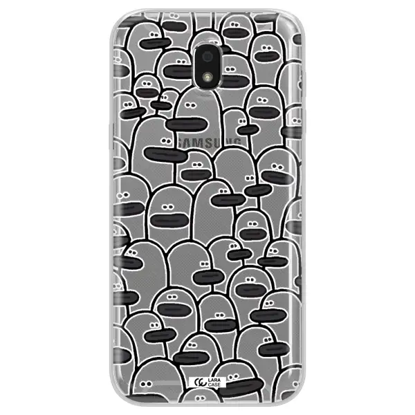 a group of white and black cartoon characters Samsung J5 2017 Clear TPU Case