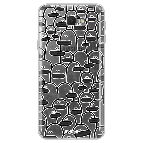 a group of white and black cartoon characters Samsung J5 Prime Clear TPU Case