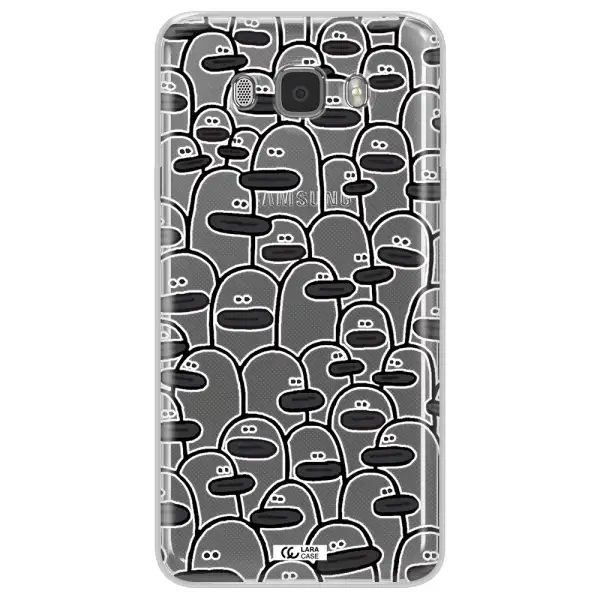 a group of white and black cartoon characters Samsung J7 2016 Clear TPU Case