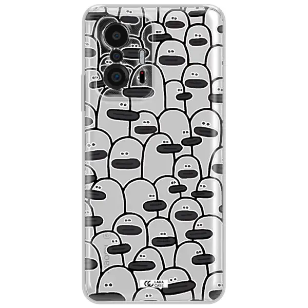 A Group Of White And Black Cartoon Characters Xiaomi 11T Clear Tpu Case