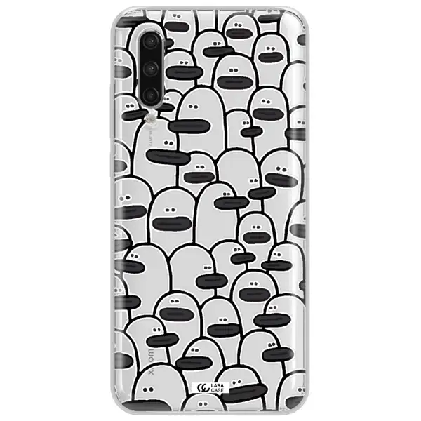 A Group Of White And Black Cartoon Characters Xiaomi Mi 9 Lite Clear Tpu Case