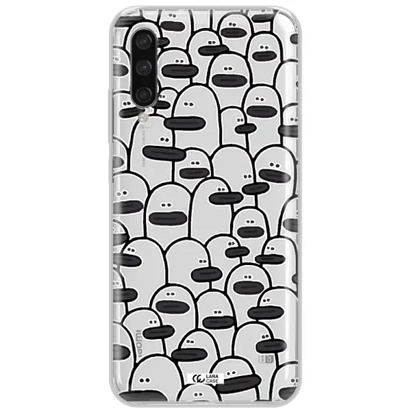 A Group Of White And Black Cartoon Characters Xiaomi Mi A3 Clear Tpu Case