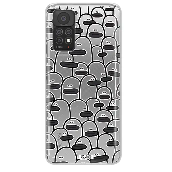 a group of white and black cartoon characters Xiaomi Note 11 Pro Clear TPU Case