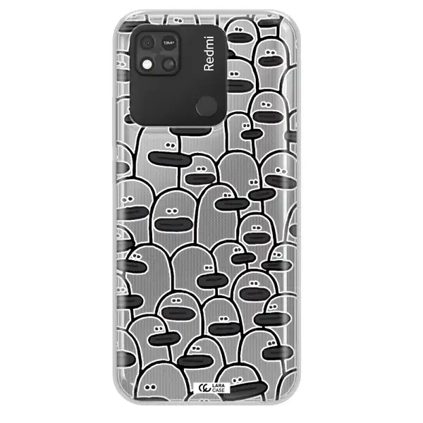 a group of white and black cartoon characters Xiaomi Redmi 10A Clear TPU Case