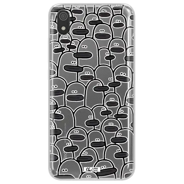 a group of white and black cartoon characters Xiaomi Redmi 7A Clear TPU Case