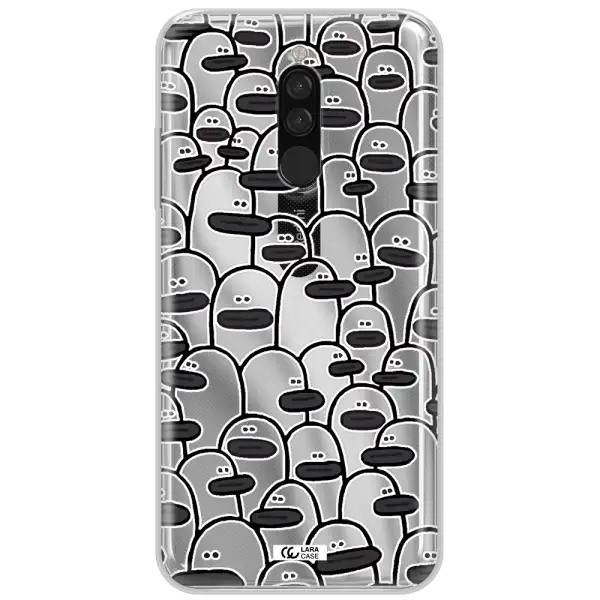 A Group Of White And Black Cartoon Characters Xiaomi Redmi 8 Clear Tpu Case