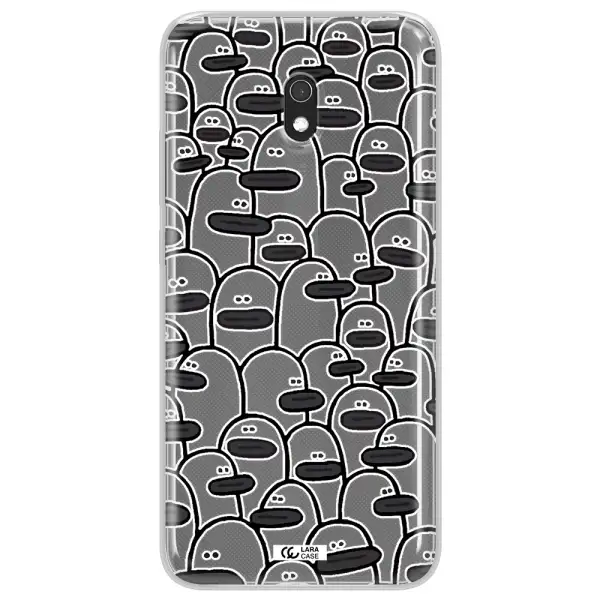 a group of white and black cartoon characters Xiaomi Redmi 8A Clear TPU Case