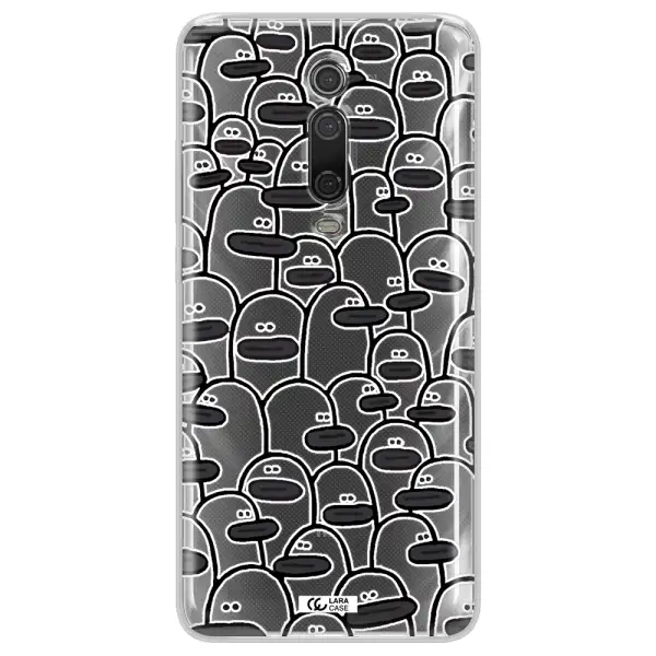 A Group Of White And Black Cartoon Characters Xiaomi Redmi K20 Clear Tpu Case