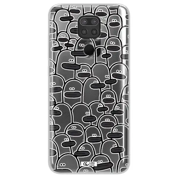 a group of white and black cartoon characters Xiaomi Redmi Note 9 Clear TPU Case