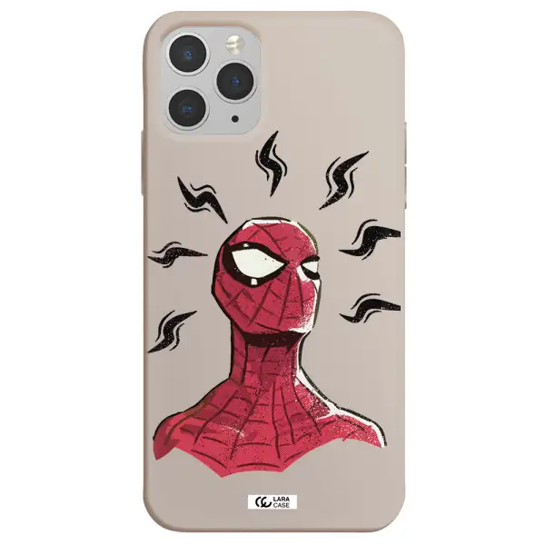 a cartoon of a red spider man Apple iPhone 11 pro max Silicone Stone Case