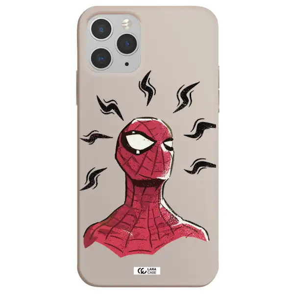 a cartoon of a red spider man Apple iPhone 11 pro Silicone Stone Case