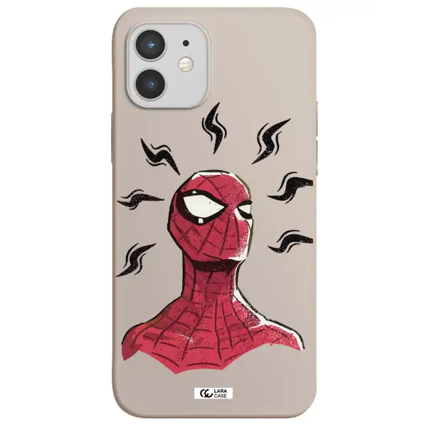 a cartoon of a red spider man Apple iPhone 12 mini Silicone Stone Case