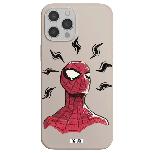 a cartoon of a red spider man Apple iPhone 12 pro Silicone Stone Case