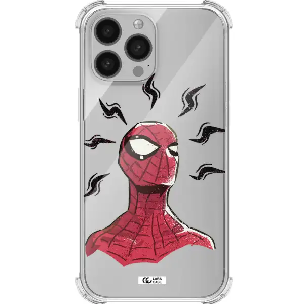 a cartoon of a red spider man Apple iPhone 13 Pro Max Clear PC Case