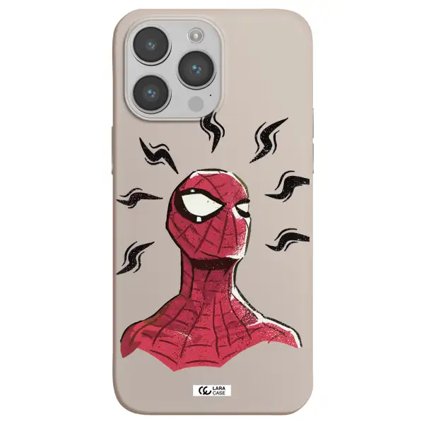 a cartoon of a red spider man Apple iPhone 14 pro max Silicone Stone Case