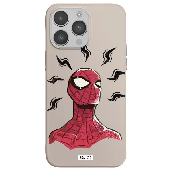a cartoon of a red spider man Apple iPhone 14 pro Silicone Stone Case