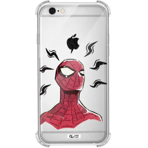 a cartoon of a red spider man Apple iPhone 6 Clear PC Case