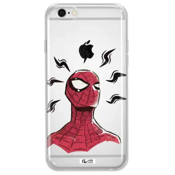 a cartoon of a red spider man Apple iPhone 6 Clear TPU Case