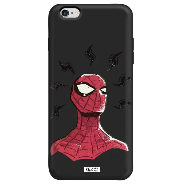 a cartoon of a red spider man Apple iPhone 6 s plus Silicone black Case