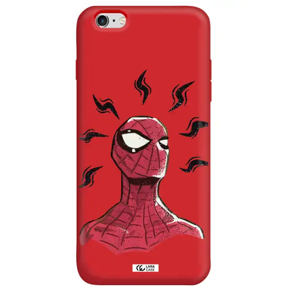 a cartoon of a red spider man Apple iPhone 6 s plus Silicone Imperial Red Case
