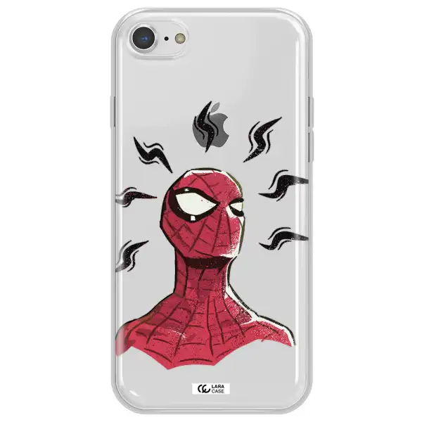 a cartoon of a red spider man Apple iPhone 7 Clear TPU Case