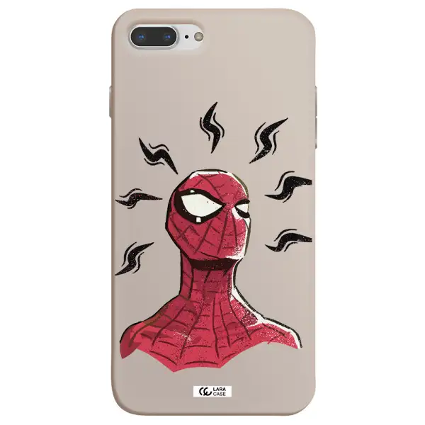 a cartoon of a red spider man Apple iPhone 7 plus Silicone Stone Case
