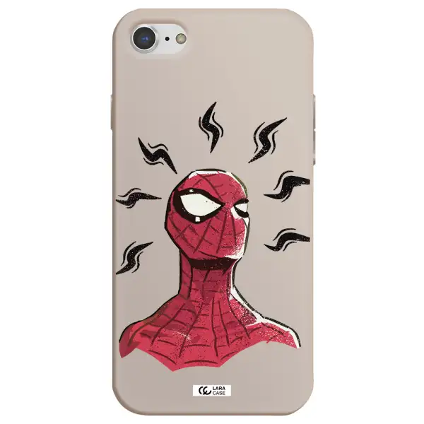a cartoon of a red spider man Apple iPhone 7 Silicone Stone Case
