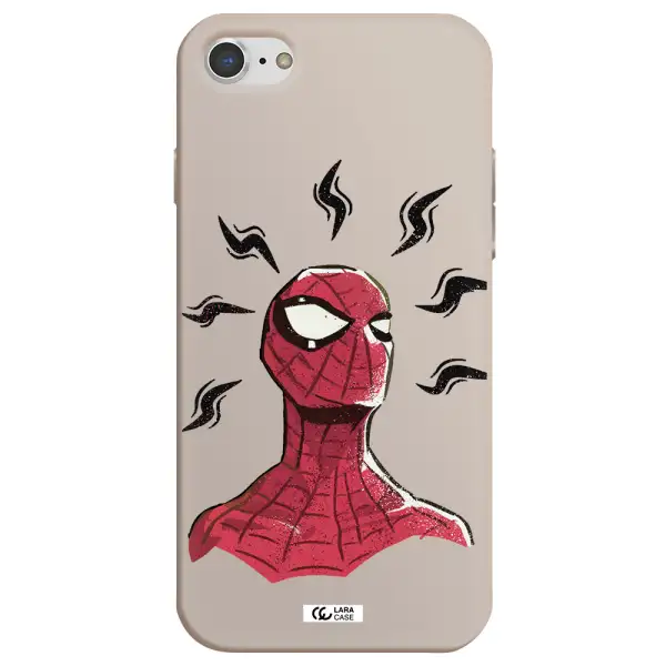 a cartoon of a red spider man Apple iPhone 8 Silicone Stone Case