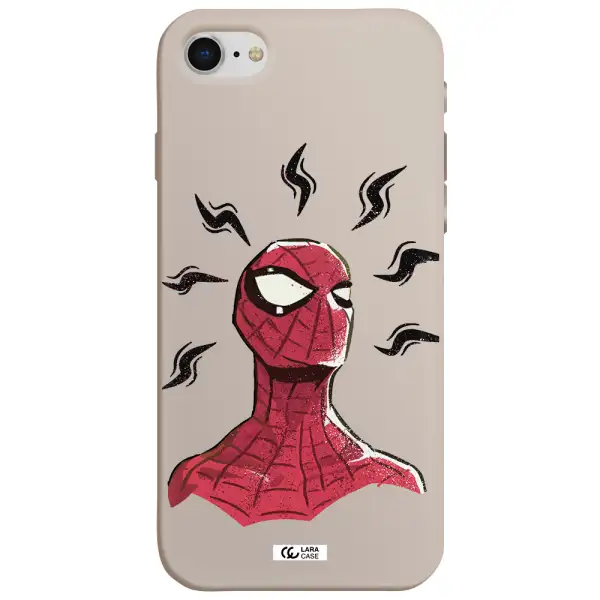a cartoon of a red spider man Apple iPhone se 2020 Silicone Stone Case