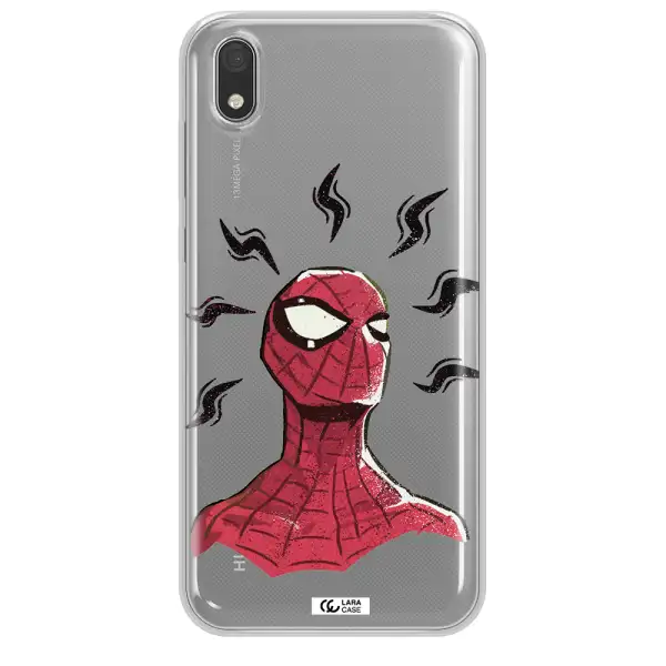 a cartoon of a red spider man Huawei Honor 8S Clear TPU Case